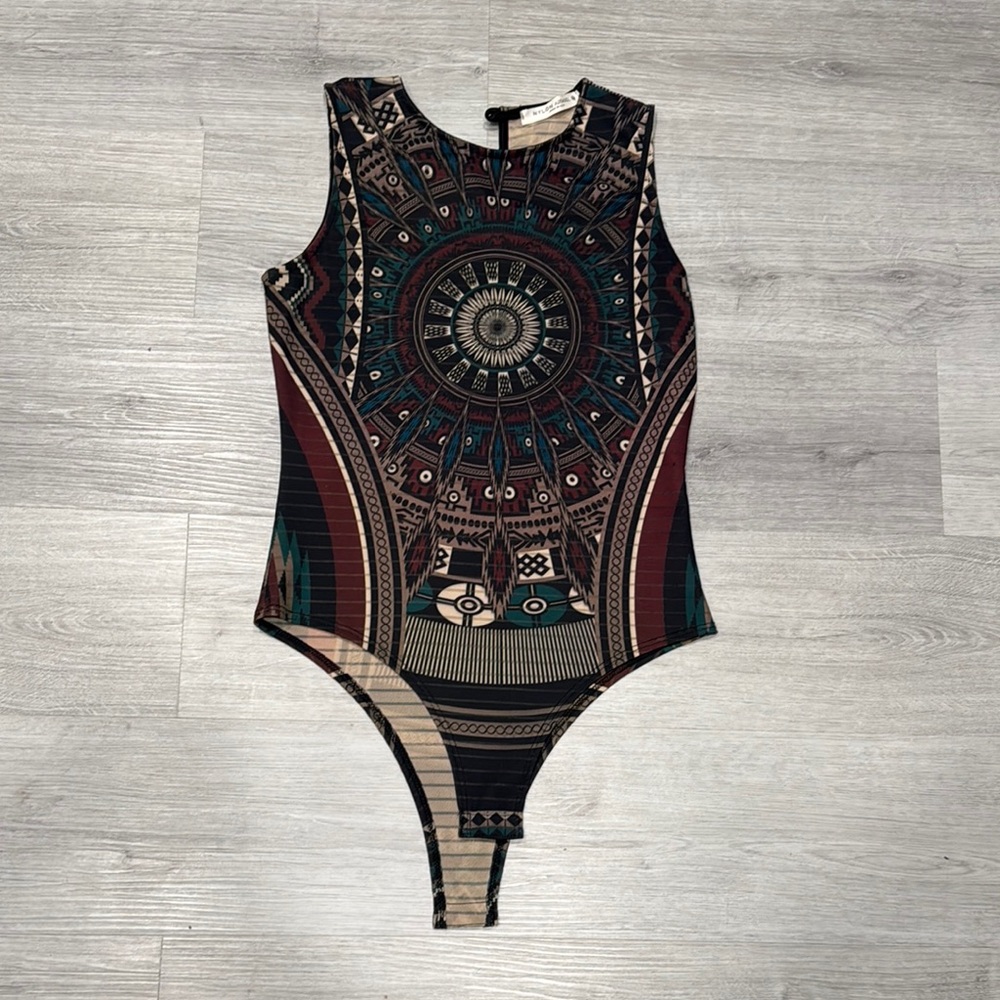 Zara Multicolor Patterned Bodysuit